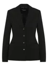 Dolce & Gabbana Single-breasted Virgin Wool Blazer In Black