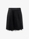 Dolce & Gabbana Women Virgin Wool Miniskirt With Lace Detail In Blue
