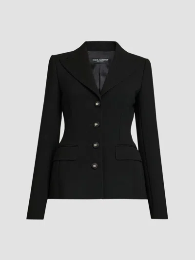 Dolce & Gabbana Women's Virgin Wool Tailored Single-breasted Jacket In Black