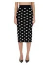 Dolce & Gabbana Chic Black Mambo Midi Skirt With White Pots In Black