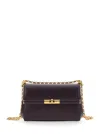 Dolce & Gabbana Women 'marlene' Violet Shoulder Bag With Twist Lock In Leather Woman In Purple