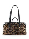 Dolce & Gabbana Leopard Print Vittoria Shoulder Bag In Brown