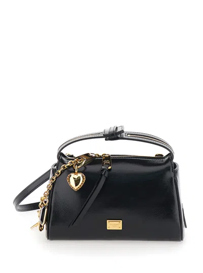 Dolce & Gabbana Women 'vittoria' Black Mini Handbag With Adjustable And Removable Shoulder Strap And