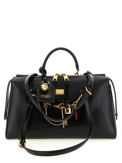 Dolce & Gabbana Medium Vittoria Calfskin Handbag In White