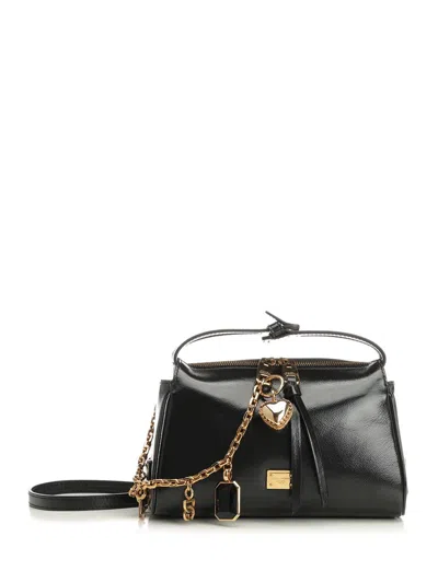 Dolce & Gabbana Women Vittoria Mini Leather Handbag In Black
