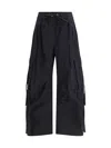Dolce & Gabbana Women Waxed Faille Cargo Pants In Black