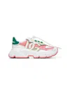 Dolce & Gabbana Daymaster Sneakers In Nylon And Leather Color White And Pink