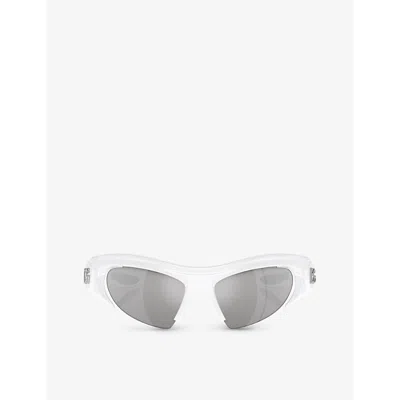 Dolce & Gabbana Dg6192 Cat-eye-frame Nylon Sunglasses In Light Grey Mirror Silver
