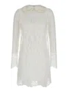 Dolce & Gabbana Women White Minidress In Chantilly Lace Woman In White