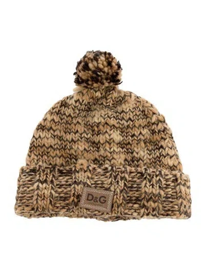 Pre-owned Dolce & Gabbana Women's Wool Beanie In Neutrals