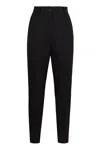 Dolce & Gabbana Wool Gabardine Cigarette Tuxedo Pants In Black