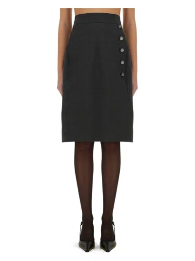 DOLCE & GABBANA WOMEN'S WOOL MIDI SKIRT