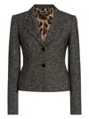 Dolce & Gabbana Tailored Single-breasted Wool Jacket With Textured Fabric In Gray