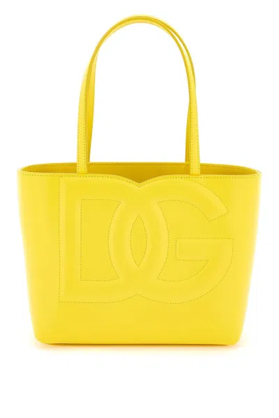 Dolce & Gabbana Small Logo Shopping Bag Tote Bag Yellow In Tan
