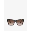 Dolce & Gabbana Womens Havana 0dg4384 Sqaure-frame Acetate Sunglasses