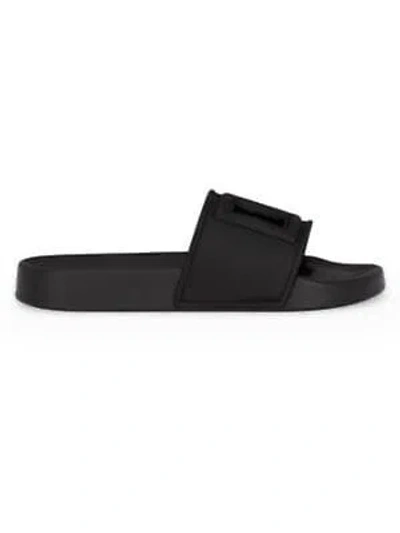 Pre-owned Dolce & Gabbana Womens Black 20223 Round Toe Platform Slip On Slide Sandals 36