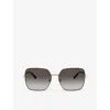 Dolce & Gabbana Dg2242 Square-frame Metal Sunglasses In Black