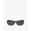Dolce & Gabbana Womens Dg2308 Shield-frame Metal Sunglasses Black In Black