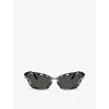 Dolce & Gabbana Womens Dg2311 Cat-eye Metal Sunglasses Black In Black