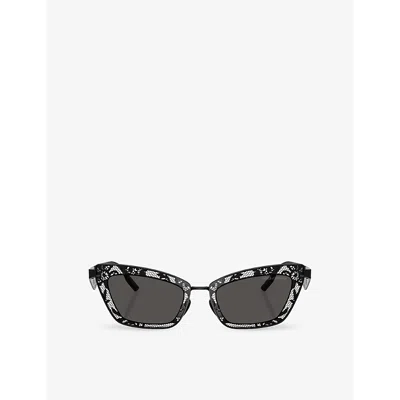 Dolce & Gabbana Womens Dg2311 Cat-eye Metal Sunglasses Black