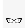 Dolce & Gabbana Womens Black Dg3391b Cat-eye Acetate Optical Glasses In Black