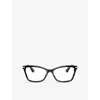 Dolce & Gabbana Womens Black Dg3393 Cat Eye-frame Acetate Optical Glasses In Black