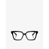 Dolce & Gabbana Womens Black Dg3395 Square-frame Acetate Optical Glasses In Black