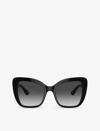 Dolce & Gabbana Dg4348 Butterfly-frame Acetate Sunglasses In Black