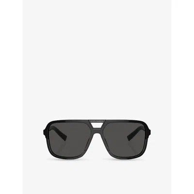 Dolce & Gabbana Womens Dg4354 Square-frame Acetate Sunglasses Black