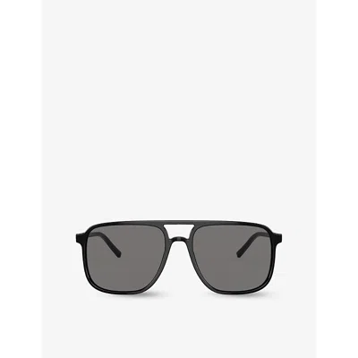 Dolce & Gabbana Dg4403 Pilot-frame Acetate Sunglasses In Black