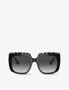 Dolce & Gabbana 54mm Gradient Square Sunglasses In Black