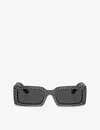 Dolce & Gabbana Dg4447b Rectangle-frame Acetate Sunglasses In Black