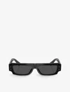 Dolce & Gabbana Dg4458 Rectangle-frame Acetate Sunglasses In Black