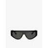 Dolce & Gabbana Womens Black Dg4461 Rectangle-shape Acetate Sunglasses