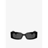 Dolce & Gabbana Womens Dg4479 Rectangle-frame Acetate Sunglasses Black In Black