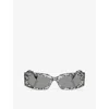 Dolce & Gabbana Womens Dg4479 Rectangle-frame Tortoiseshell Acetate Sunglasses Black In Black