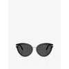 Dolce & Gabbana Womens Black Dg4492 Butterfly-frame Acetate Sunglasses