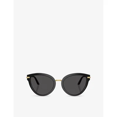 Dolce & Gabbana Womens Black Dg4492 Butterfly-frame Acetate Sunglasses