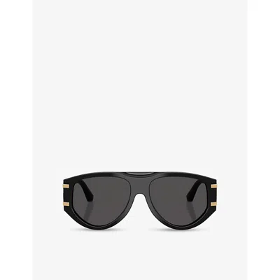 Dolce & Gabbana Womens Black Dg4499 Pilot-frame Acetate Sunglasses