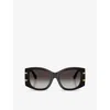 Dolce & Gabbana Womens Black Dg4501 Butterfly-frame Acetate Sunglasses