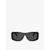 Dolce & Gabbana Womens Black Dg4503 Rectangular-frame Acetate Sunglasses