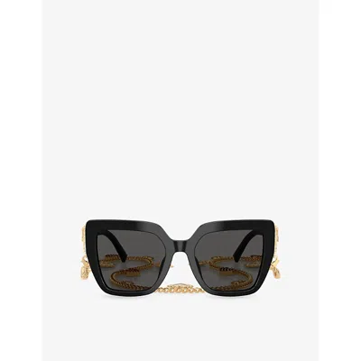 Dolce & Gabbana Womens Black Dg4538 Square-frame Acetate Sunglasses