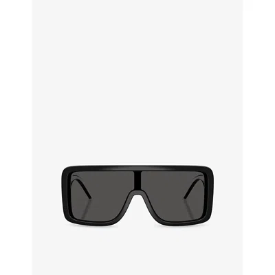 Dolce & Gabbana G6204 Rectangle-frame Acetate Sunglasses In Black