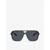 Dolce & Gabbana Dg4354 Square-frame Tortoiseshell Acetate Sunglasses In Blue