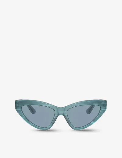 Dolce & Gabbana Dg4439 Cat Eye-frame Acetate Sunglasses In Blue