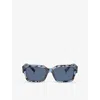 Dolce & Gabbana Womens Dg4460 Square-frame Acetate Sunglasses Blue In Blue