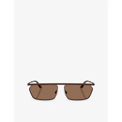 Dolce & Gabbana G2327 Rectangle-frame Metal Sunglasses In Black