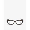 Dolce & Gabbana Womens Brown Dg3387 Rectangle-frame Acetate Optical Glasses In Brown