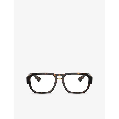Dolce & Gabbana Womens Brown Dg3389 Pilot-frame Acetate Optical Glasses