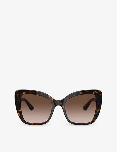 Dolce & Gabbana Womens Brown Dg4348 Butterfly-frame Acetate Sunglasses